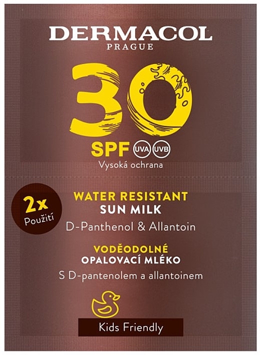 Waterproof Sunscreen Lotion - Dermacol Water Resistant Sun Milk SPF 30 (sachet) — photo N1