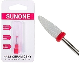 Ceramic Nail Drill CS1 'Flame', delicate red - Sunone — photo N1