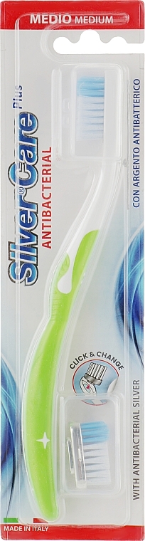 Silver Care Plus Toothbrush, medium, light green - Silver Care — photo N1