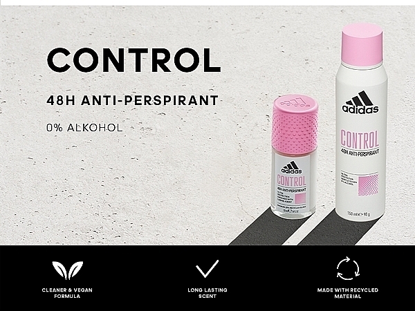 Roll-On Antiperspirant Deodorant for Women - Adidas Control 48H Anti-Perspirant Deodorant Roll-On — photo N3
