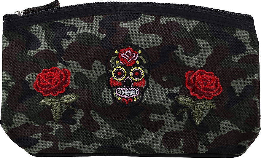 Makeup Bag "Camouflage", 95900, rose & skull - Top Choice — photo N1