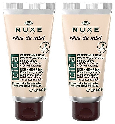 Set - Nuxe Reve de Miel Cica Rich Hand Cream Set (h/cream/2x50ml) — photo N1