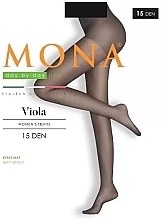 Women's Tights 'Viola', 15 Den, nero - MONA — photo N1