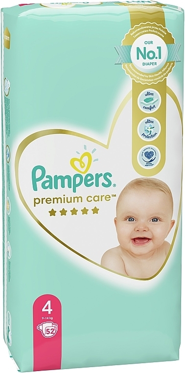 Pampers Premium Care Diapers Size 4 (Maxi) 9-14 kg, 52 pcs - Pampers — photo N5