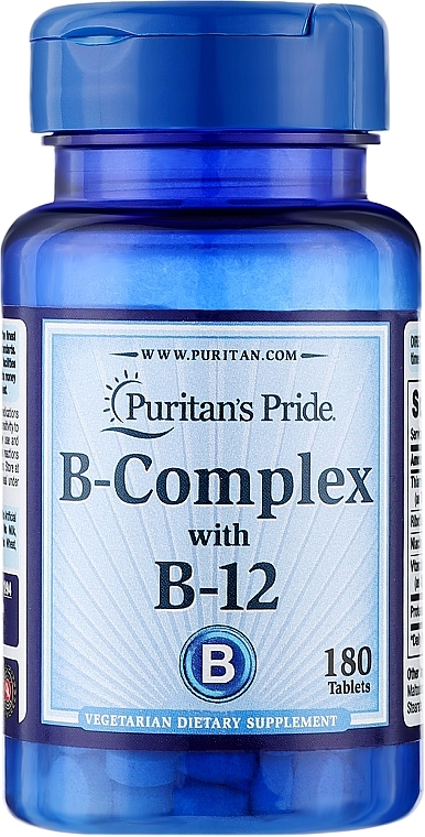 Vitamin B Complex, tablets - Puritan's Pride Premium B-Complex med B-12 — photo N1