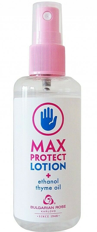 Hand Lotion - Bulgarian Rose Max Protect Hand Lotion Ethanol Thyme Oil Cleaner — photo N1