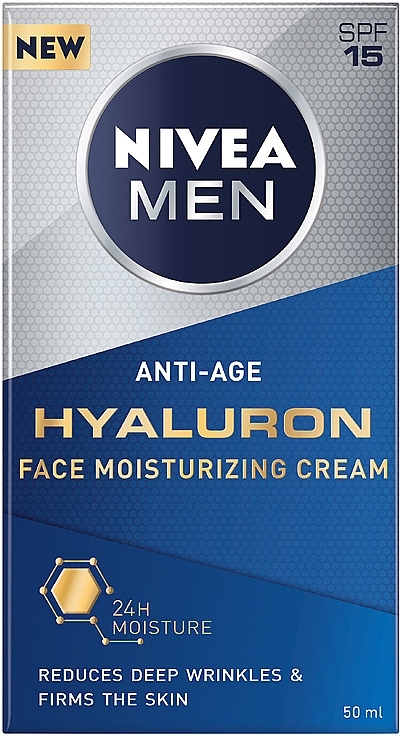 Anti-Aging Moisturizing Hyaluronic Acid Cream - Nivea Men Anti-Age Hyaluron Face Moisturizing Cream SPF 15 — photo N1