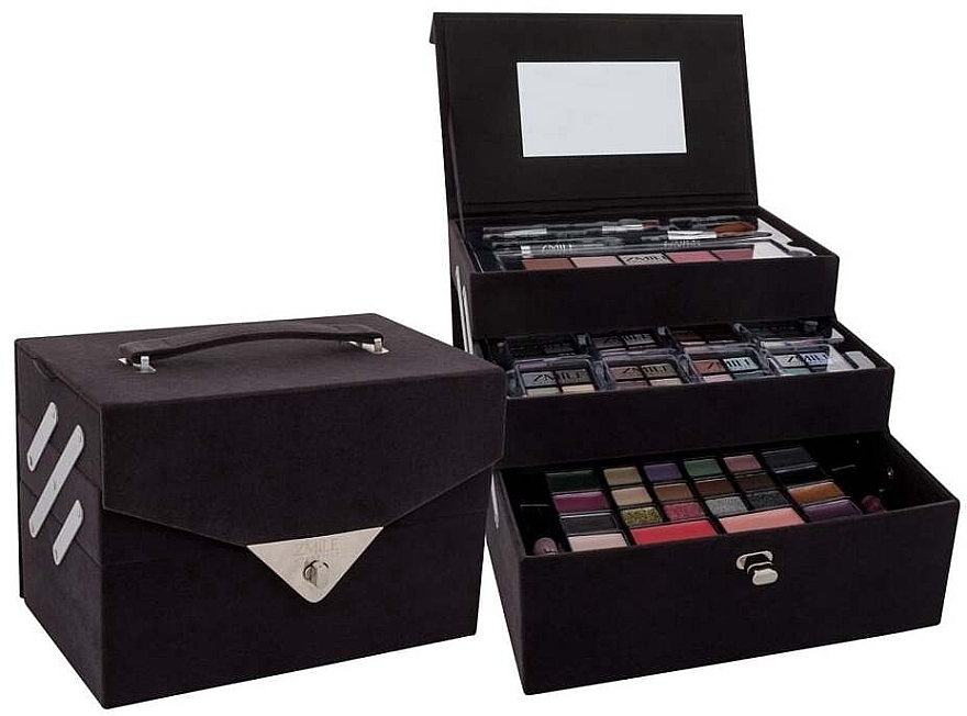 Makeup Set in a Case - Zmile Cosmetics Velvet Dark Grey Limited Edition Make Up Case — photo N3