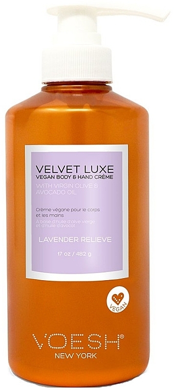 Relaxing Lavender Hand & Body Cream - Voesh Velvet Lux Vegan Hand & Body Creme Lavender Relieve — photo N2