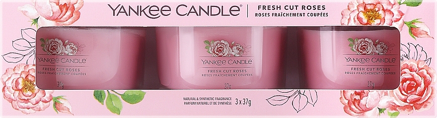 Set - Yankee Candle Fresh Cut Roses (candle/3x37g) — photo N1