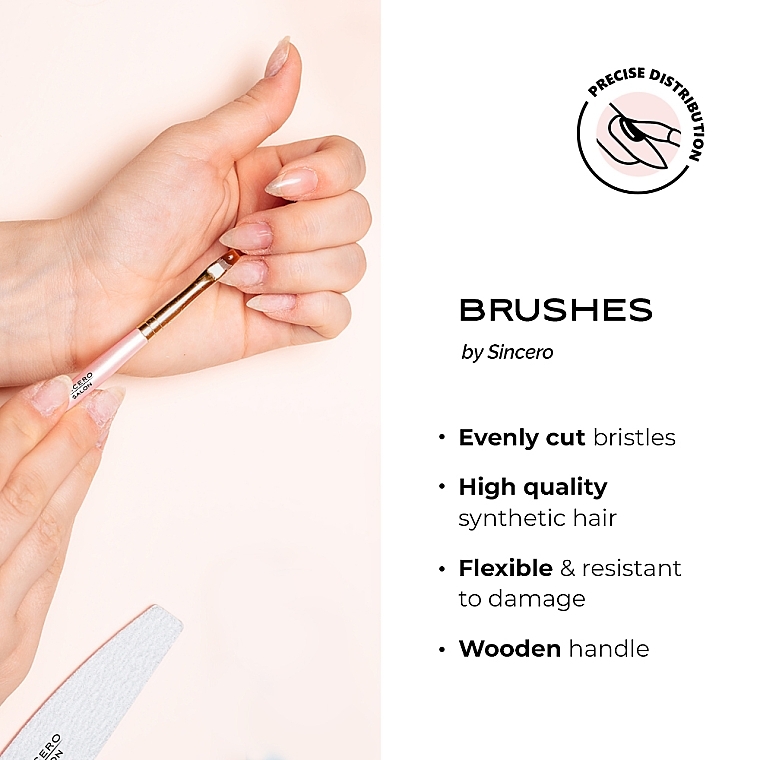 Oval Gel Brush, #6 - Sincero Salon Gel Brush Oval — photo N13