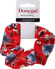 Fragrances, Perfumes, Cosmetics Hair Tie, FA-5608, red with flowers - Donegal