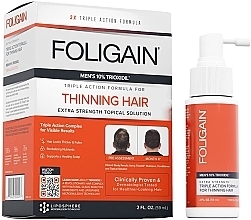 Fragrances, Perfumes, Cosmetics Anti Hair Loss Serum for Men - Foligain Men's Triple Action Complete Formula For Thinning Hair