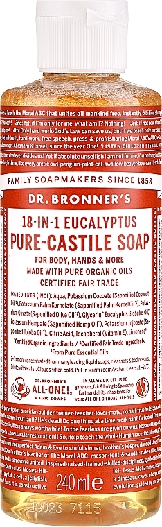 Liquid Soap "Eucalyptus" - Dr. Bronner’s 18-in-1 Pure Castile Soap Eucalyptus — photo N3