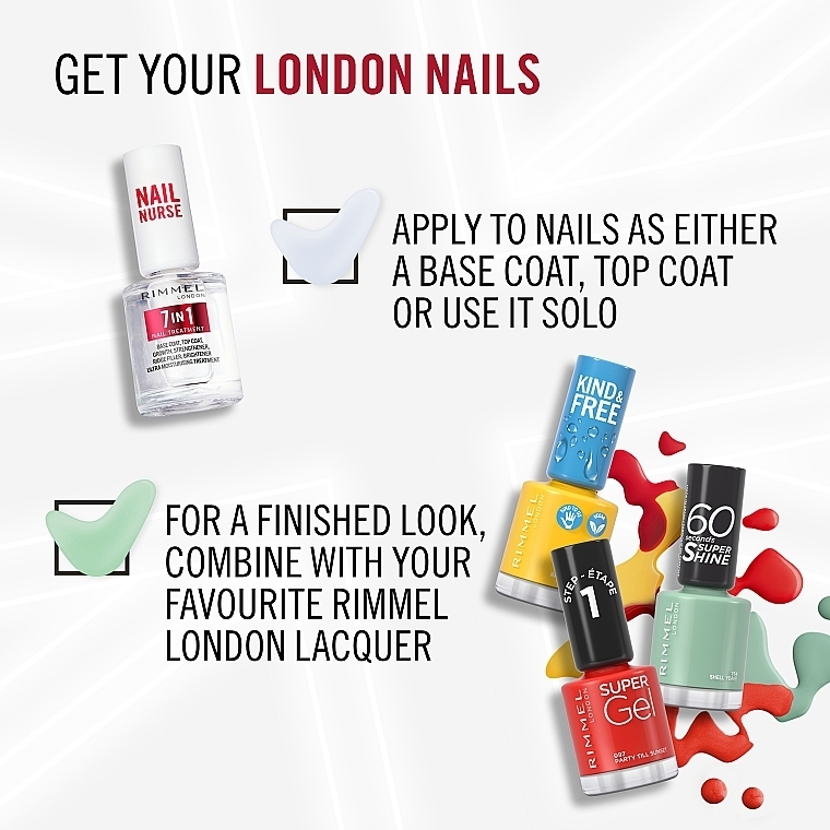 7-in-1 Nail Polish Base and Top Coat - Rimmel Nail Nurse 7 in 1 Nail Treatment — photo N15