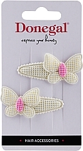 Fragrances, Perfumes, Cosmetics Hair Clips, 2 pcs, yellow butterflies - Donegal