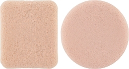 Fragrances, Perfumes, Cosmetics Powder Sponge 2in1 CS071, circle + square, beige - Cosmo Shop Sponge