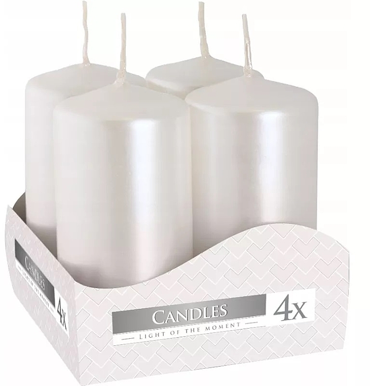 Votive Candle Set 40x80 mm, pearlescent, 4 pcs. - Bispol — photo N1