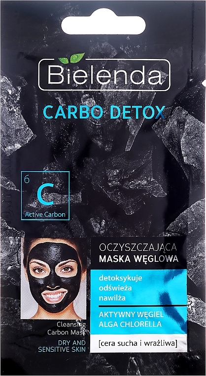 Charcoal Cleansing Mask for Dry Skin - Bielenda Carbo Detox Cleansing Mask Dry and Sensitive Skin — photo N7