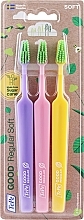 Fragrances, Perfumes, Cosmetics Toothbrush Set, purple + pink + yellow - Tepe Good Regular 3 Pack Toothbrush