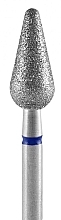 Diamond Nail Drill Bit 'Pear', blue, diameter 5 mm, working part 12 mm - Staleks Pro — photo N1