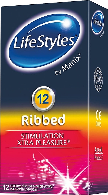 Condoms, 12 pcs - LifeStyles Ribbed — photo N2