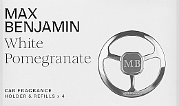 Fragrances, Perfumes, Cosmetics Beauty Set - Max Benjamin Car Fragrance White Pomegranate Gift Set (dispenser + refill/4pcs)	
