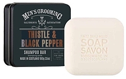 Hair Shampoo "Thistle & Black Pepper" - Scottish Fine Soaps Mens Grooming Thistle & Black Pepper Shampoo Bar — photo N4