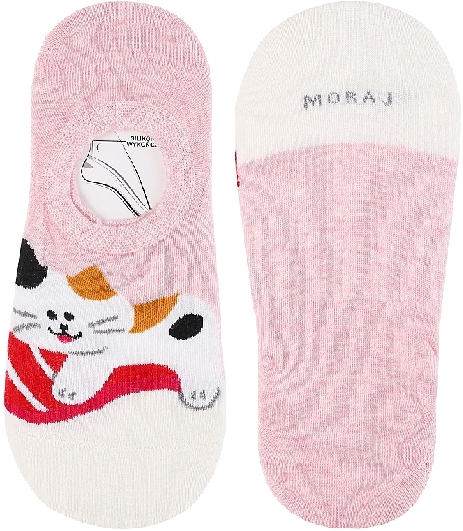 Women Low-Cut Socks 'Cat', CDB200-128, pink - Moraj — photo N2