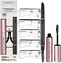 Fragrances, Perfumes, Cosmetics Set - Anastasia Beverly Hills Brow Beginners Kit Dark Brown (br/Pencil/0.2g + Gel/Mini/2.5ml + Stencils)