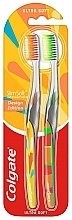 Ultra-Soft Toothbrush, orange + green - Colgate Slim Soft Ultra Soft Design Edition — photo N3