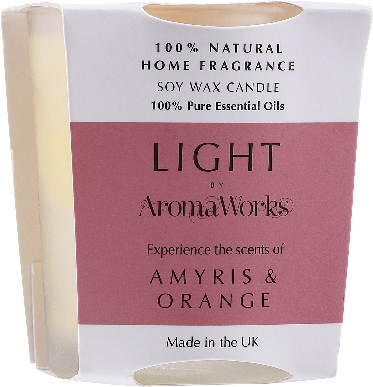 Scented Candle "Amyris & Orange" - AromaWorks Light Range Amyris & Orange Candle — photo N2