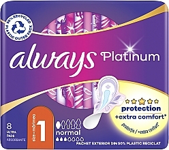 Sanitary Pads, 8pcs - Always Platinum Ultra Normal Plus — photo N1