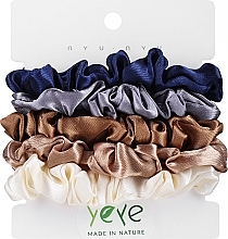 Satin Hair Tie Set, 5 pcs - Yeye №8 — photo N1