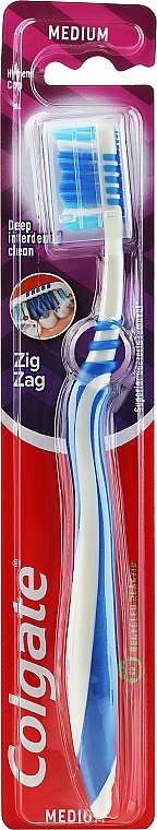 Zig Zag Plus Toothbrush, medium #2, grey-blue - Colgate Zig Zag Plus Medium Toothbrush — photo N3