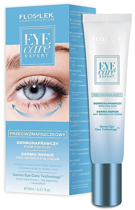Anti-Wrinkle Eye Cream - Floslek Eye Care Expert Dermo-Repair Anti-Wrinkle Eye Cream — photo N1