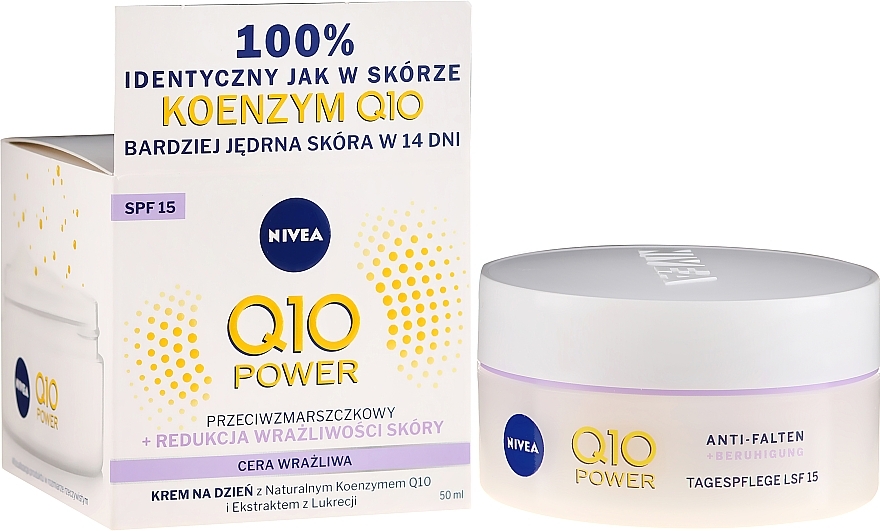 Anti-Wrinkle Soothing Day Cream for Sensitive Skin - Nivea Q10 Power Anti-Wrinkle Day Cream SPF15 — photo N7