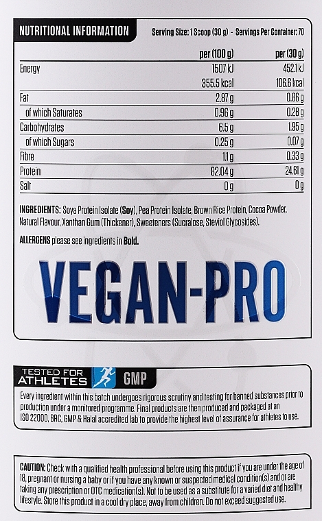 Protein Blend with Amino Acids - Applied Nutrition Vegan-pro Plant Based Protein Blend Vanilla — photo N3