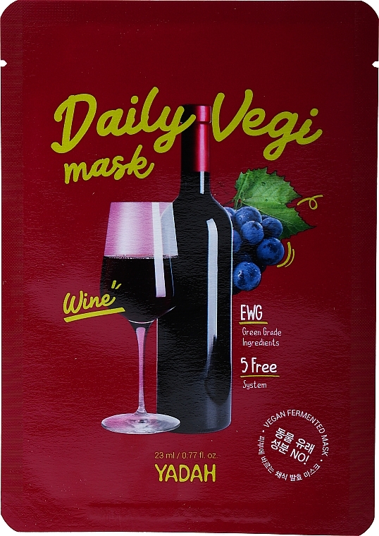 Facial Sheet Mask - Yadah Daily Vegi Wine Mask — photo N3