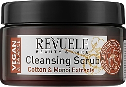 Fragrances, Perfumes, Cosmetics Body Scrub "Cotton & Monoi Extracts" - Revuele Vegan & Balance Cotton Oil & Monoi Extracts Cleansing Scrub