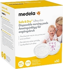 Disposable Breast Pads, 60 pcs - Medela — photo N1