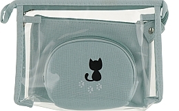 Fragrances, Perfumes, Cosmetics 3 Makeup Bag Set "Kitty", light-blue - Natural Style