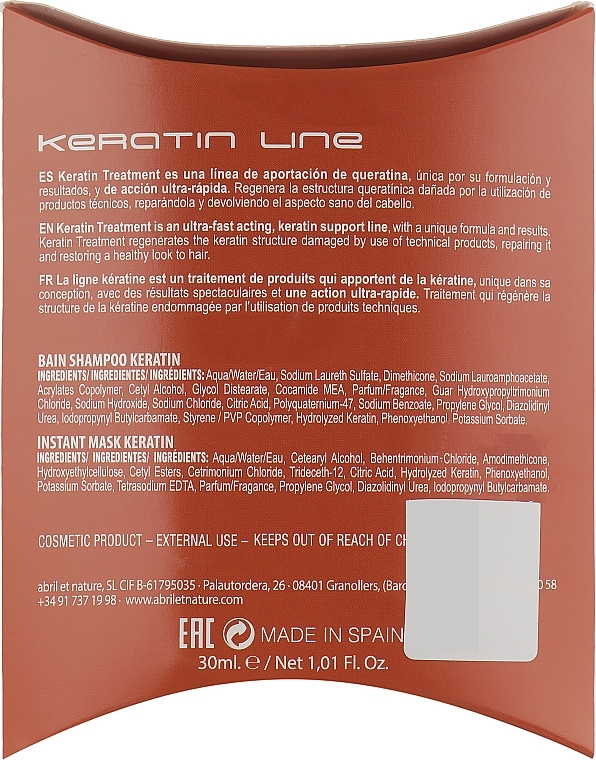 Set - Abril Et Nature Keratin (shampoo/30ml + cond/30ml) — photo N3