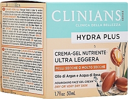 Fragrances, Perfumes, Cosmetics Ultra Light Face Cream with Argan Oil for Dry Skin - Clinians Hydra Plus Nourishing Face Gel Cream Dry Skin
