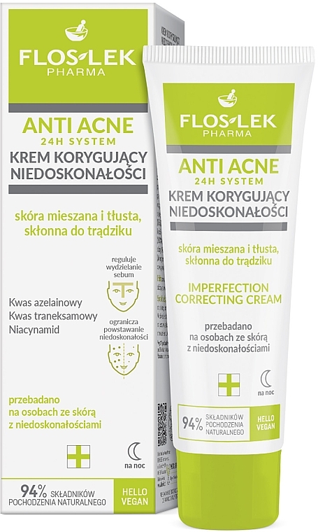 Face Cream for Combination and Oily Skin - Floslek Anti Acne 24h System Imperfection Correcting Cream — photo N1