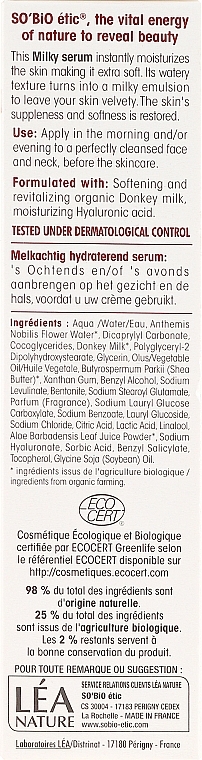 Intensive Moisturizing Serum with Donkey Milk - So'Bio Etic Deep Moisturizing Serum — photo N3