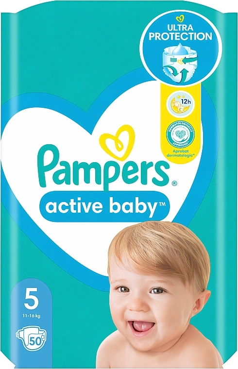 Pampers Active Baby Diapers 5 (11-16 kg), 50 pcs - Pampers — photo N23