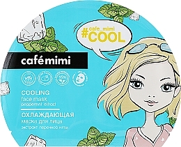 Fragrances, Perfumes, Cosmetics Cooling Face Sheet Mask - Cafe Mimi Cooling Face Mask Peppermint Extract