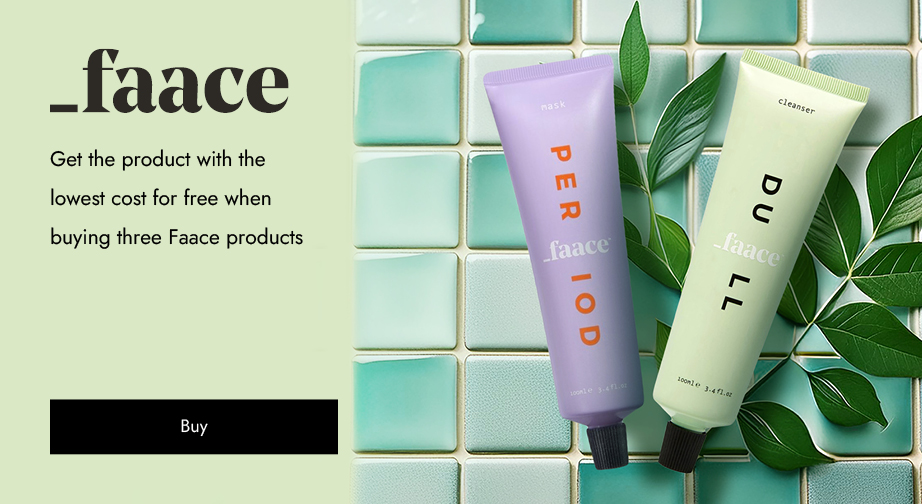 Get the product with the lowest cost for free when buying three Faace products