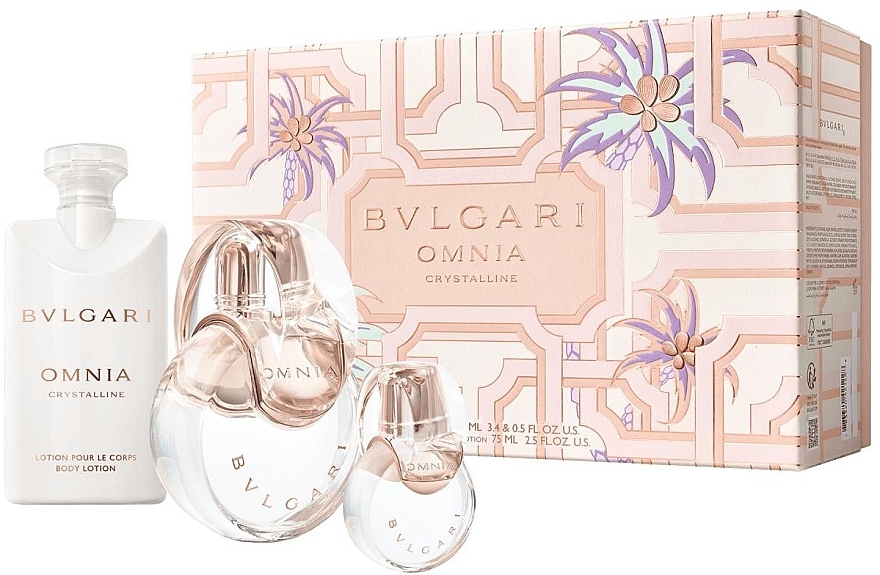 Bvlgari Omnia Crystalline - Set (edt/100ml+edt/15ml+b/lot/75ml) — photo N1